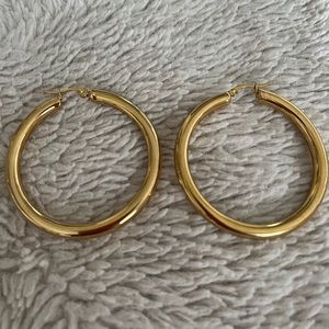 New Chunky Gold Hoops 2in Diameter